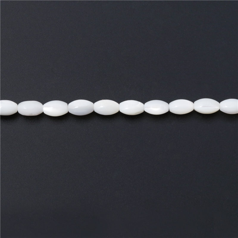 Perles de coquillage en nacre naturelle forme tonneau 4x8mm trou 0.8mm environ 53pcs 39cm sur fil