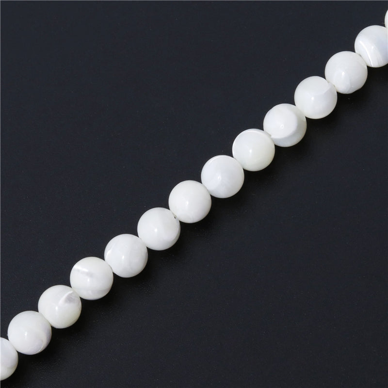 Natural Mop Shell Round Beads 6mm Hole 1mm about 70pcs 39cm strand