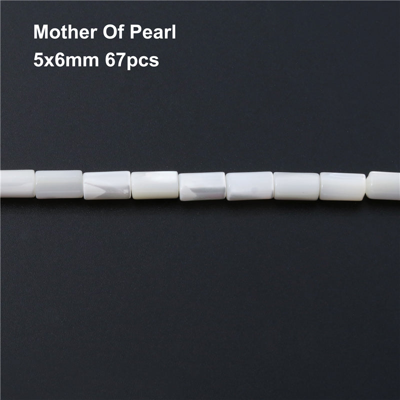 Natural Mother Of Pearl Shell Beads Barrel Shaped 5x6mm Hole 0.8mm about 67pcs 39cm strand