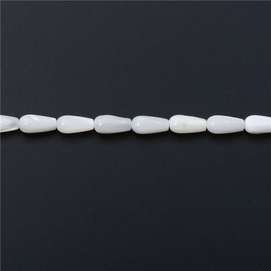 Natural Mother Of Pearl Shell Waterdrop Shape Beads 6x12mm Hole 0.8mm about 34pcs 39cm strand