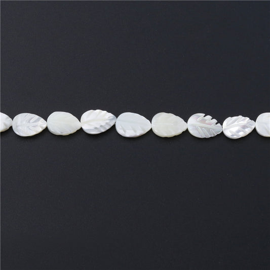 Natural Mother Of Pearl Shell Beads Leaf Shaped 6x9mm Hole 0.8mm about 45pcs 39cm strand