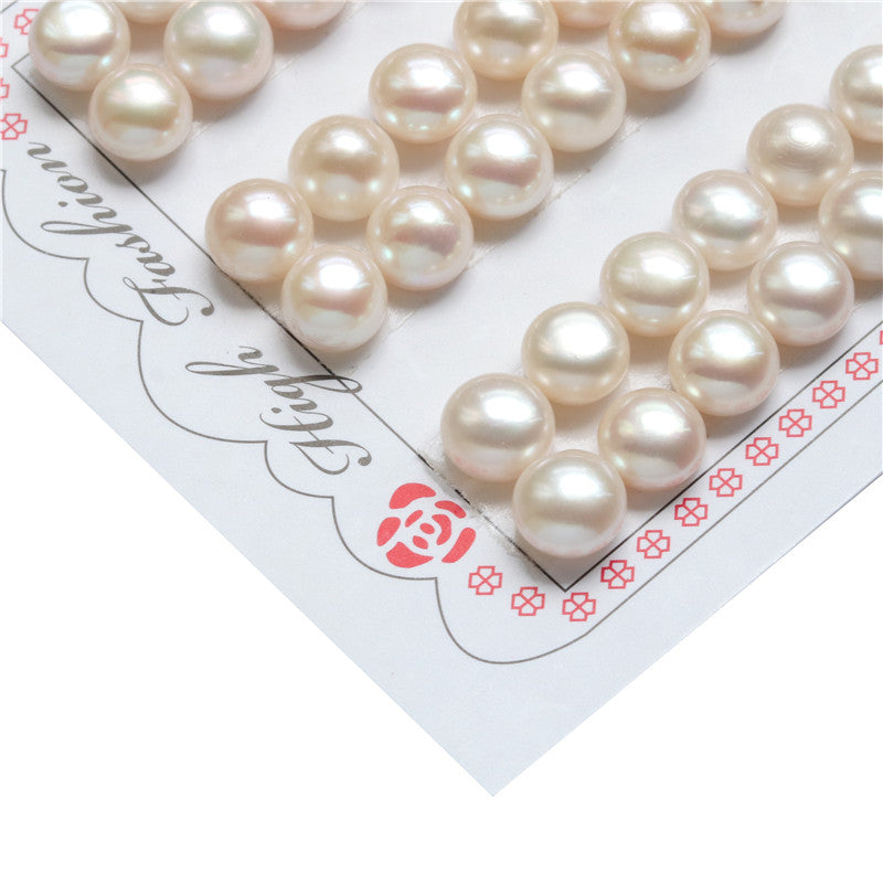 Natural Pearl Half Drilled Beads 7-7.5mm Hole 0.8mm about 72pcs For Jewelry Making Diy Earrings Pendant