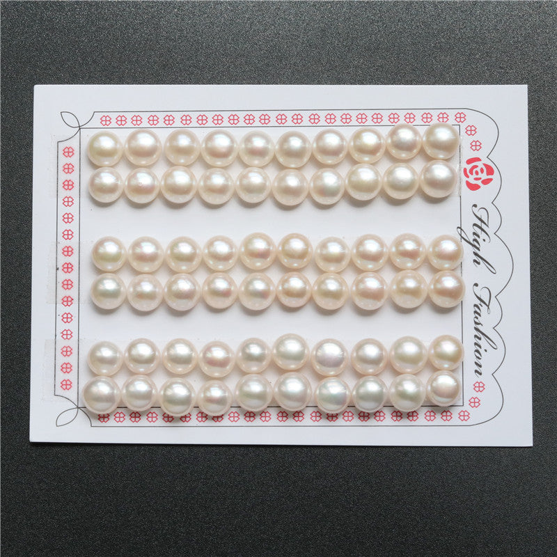 Natural Pearl Half Drilled Beads 8-8.5mm Hole 0.8mm about 66pcs For Jewelry Making Diy Earrings Pendant