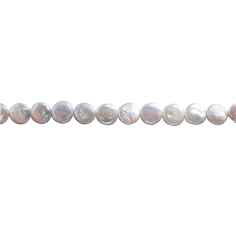 Perles de culture d'eau douce naturelles 13-14x13-14mm trou 0.8mm environ 28pcs sur fil 39cm