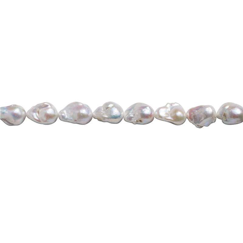 Perles de culture d'eau douce naturelles sur fil 14-16x19-23mm trou 0.8mm environ 19pcs 39cm