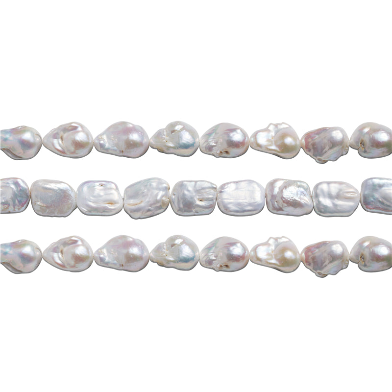 Perles de culture d'eau douce naturelles sur fil 14-16x19-23mm trou 0.8mm environ 19pcs 39cm