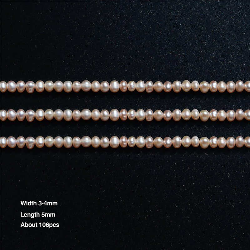 Natural Cultured Freshwater Pearl Beads 3-4x5mm Hole 0.8mm about 106pcs 39cm strand