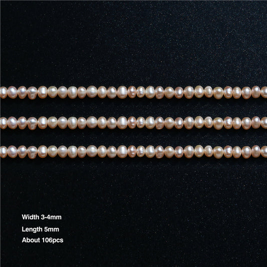 Natural Cultured Freshwater Pearl Beads 3-4x5mm Hole 0.8mm about 106pcs 39cm strand