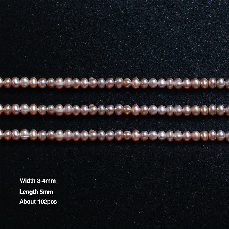 Natural Cultured Freshwater Pearl Beads 3-4x5mm Hole 0.8mm about 102pcs 39cm strand