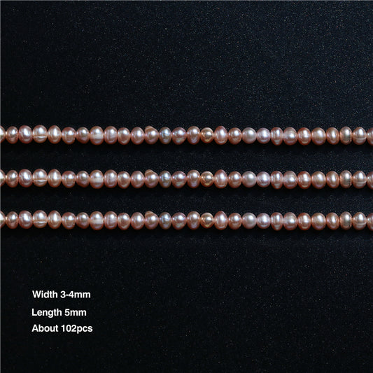 Natural Cultured Freshwater Pearl Beads 3-4x5mm Hole 0.8mm about 102pcs 39cm strand