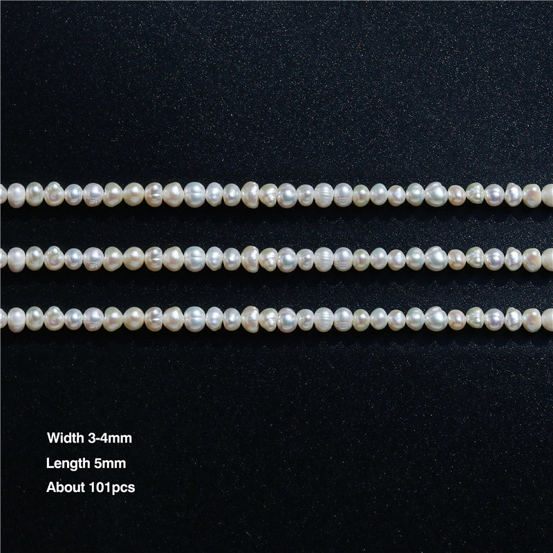 Natural Cultured Freshwater Pearl Beads 3-4x5mm Hole 0.8mm about 101pcs 39cm strand