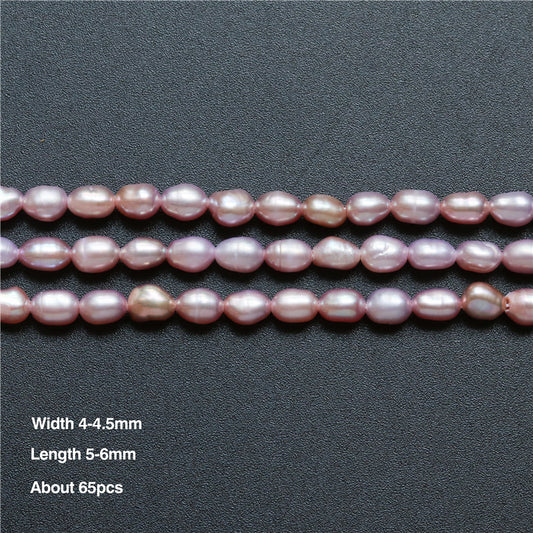 Perles de culture d'eau douce naturelles 4-4.5x5-6mm trou 0.8mm environ 65pcs fil de 39cm