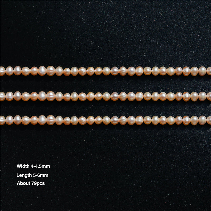 Natural Cultured Freshwater Pearl Beads 4-4.5x5-6mm Hole 0.8mm about 79pcs 39cm strand