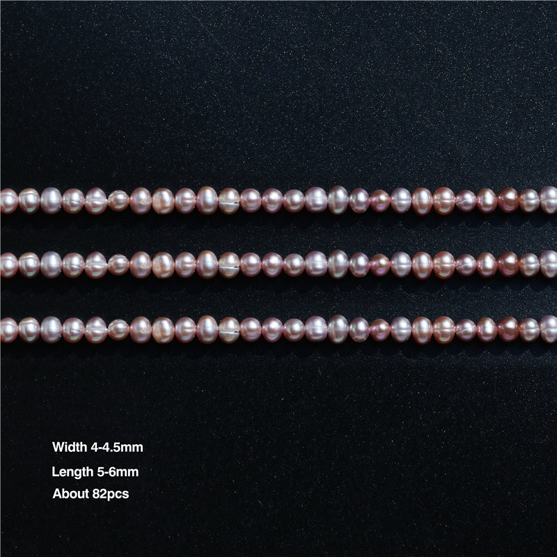 Natural Cultured Freshwater Pearl Beads 4-4.5x5-6mm Hole 0.8mm about 82pcs 39cm strand