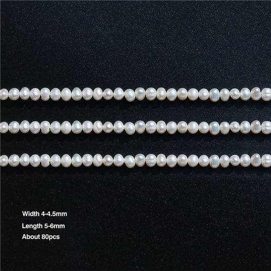 Natural Cultured Freshwater Pearl Beads 4-4.5x5-6mm Hole 0.8mm about 80pcs 39cm strand