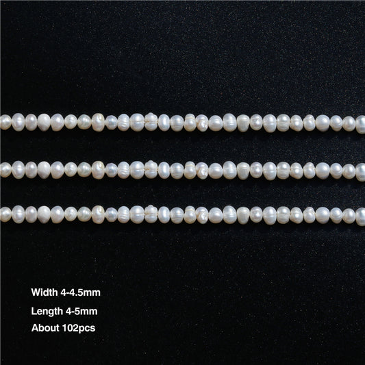 Natural Cultured Freshwater Pearl Beads 4-4.5x4-5mm Hole 0.8mm about 102pcs 39cm strand