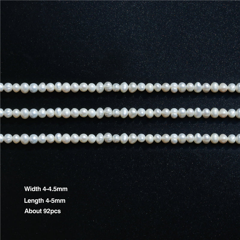 Perles de culture d'eau douce naturelles 4-4.5x4-5mm trou 0.8mm environ 92pcs fil de 39cm