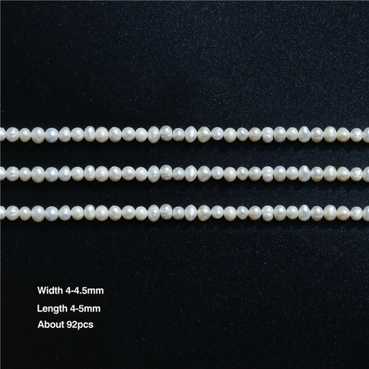 Perles de culture d'eau douce naturelles 4-4.5x4-5mm trou 0.8mm environ 92pcs fil de 39cm