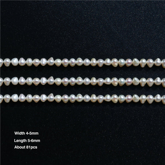 Natural Cultured Freshwater Pearl Beads 4-5x5-6mm Hole 0.8mm about 81pcs 39cm strand