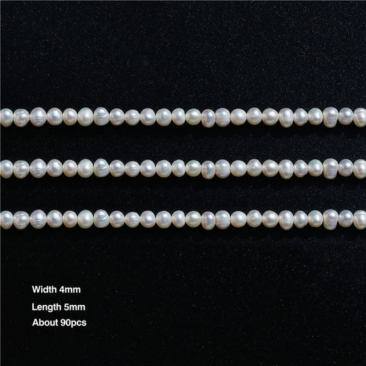 Natural Cultured Freshwater Pearl Beads 4x5mm Hole 0.8mm about 90pcs 39cm strand