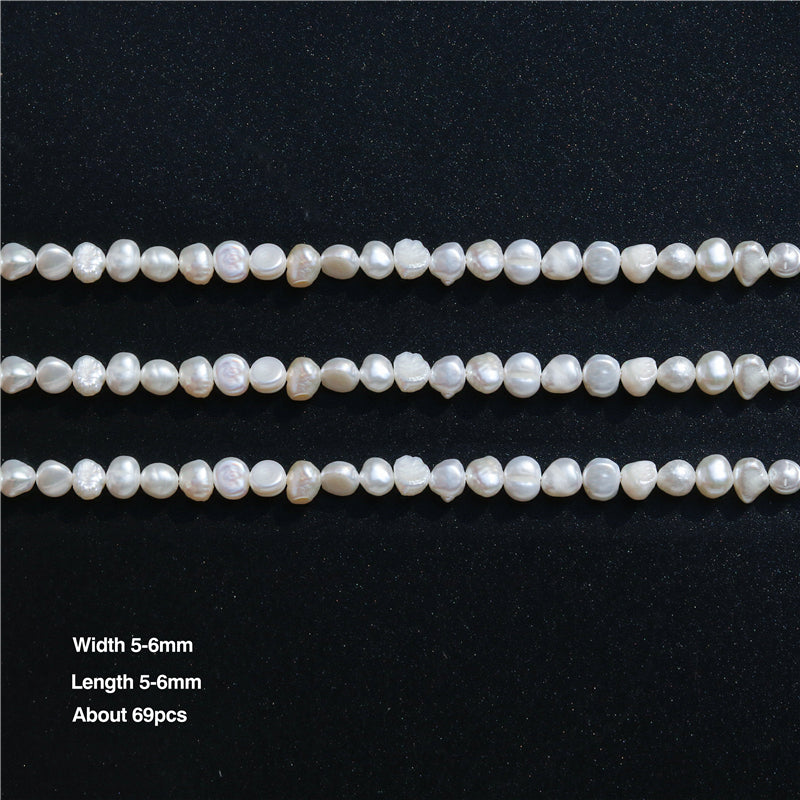 Natural Cultured Freshwater Pearl Beads 5-6x5-6mm Hole 0.8mm about 69pcs 39cm strand