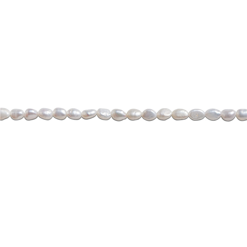 Natural Cultured Freshwater Pearl Beads 5-6x6-8mm Hole 0.8mm about 52pcs 39cm strand