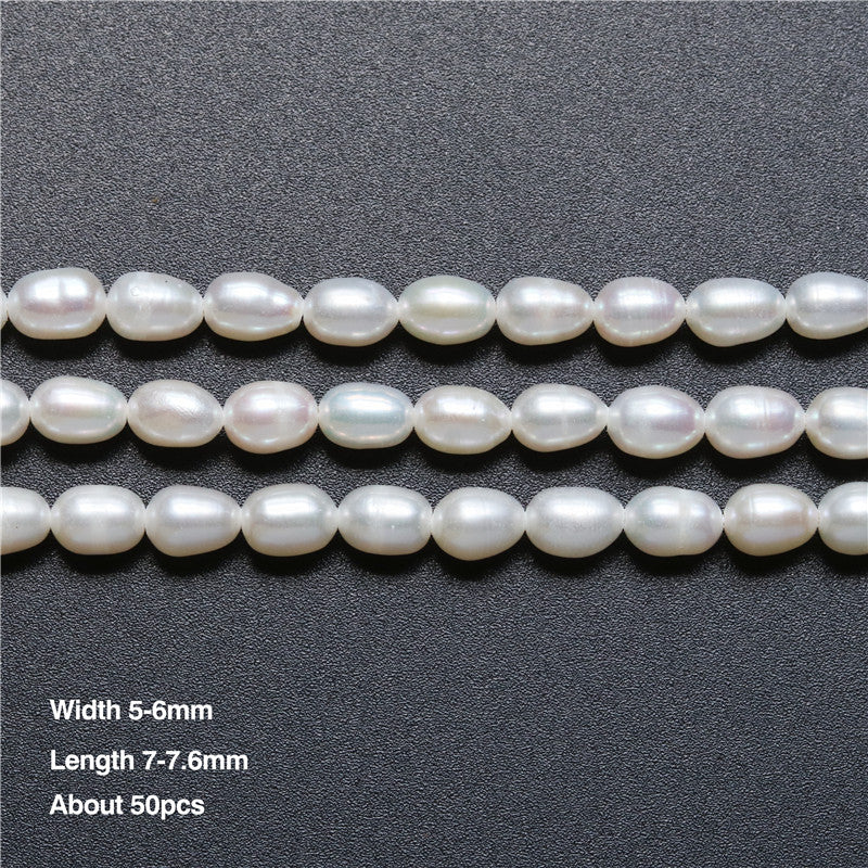 Natural Cultured Freshwater Pearl Beads 5-6x7-8mm Hole 0.8mm about 50pcs 39cm strand