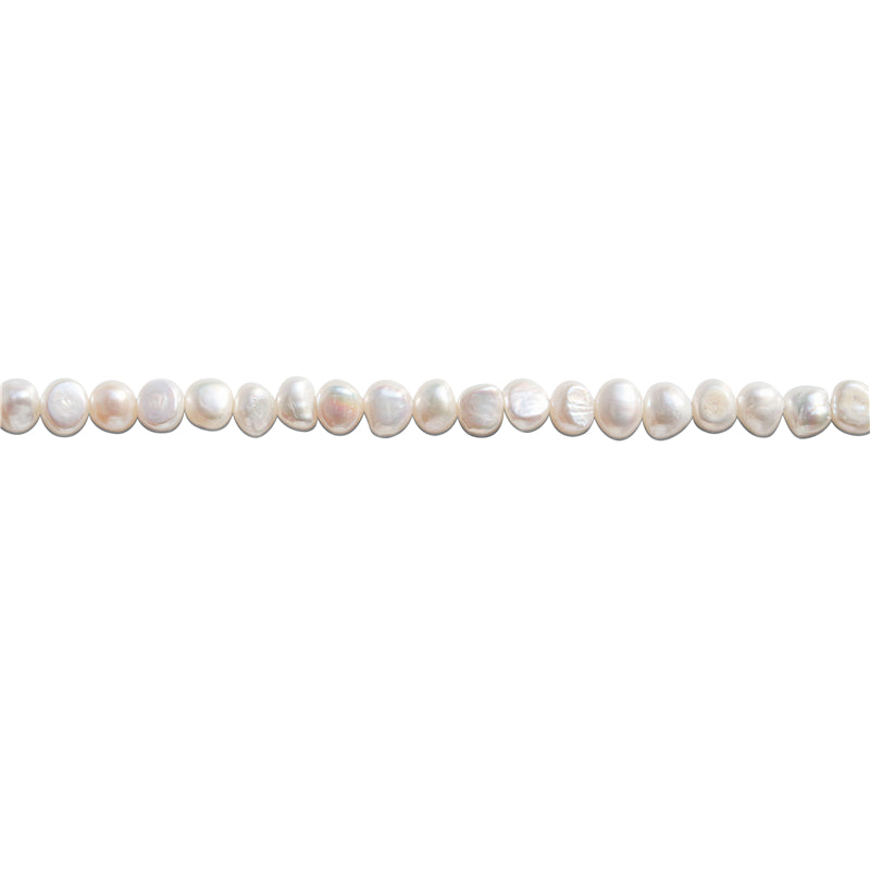 Perles de culture d'eau douce naturelles 6-7x6-7mm trou 0.8mm environ 57pcs sur fil 39cm