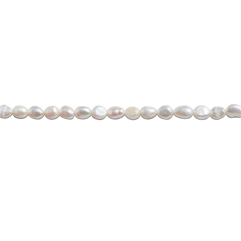 Perles de culture d'eau douce naturelles sur fil 6-7x7-9mm trou 0.8mm environ 46pcs 39cm