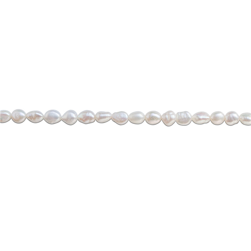 Perles de culture d'eau douce naturelles sur fil 7-8x7-9mm trou 0.8mm environ 46pcs 39cm