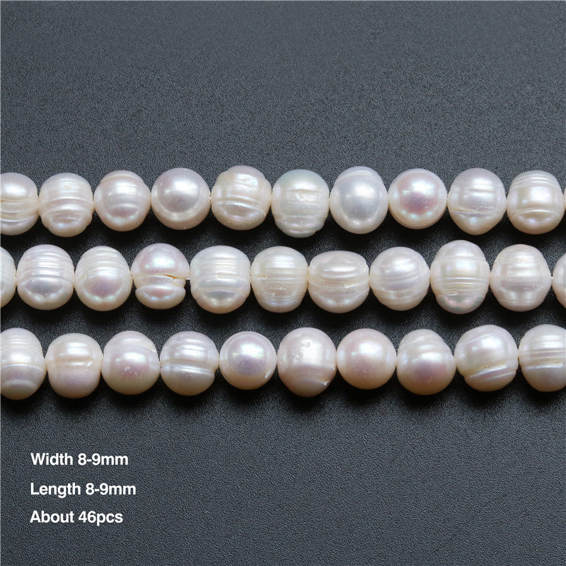 Natural Cultured Freshwater Pearl Beads 8-9x8-9mm Hole 0.8mm about 46pcs 39cm strand