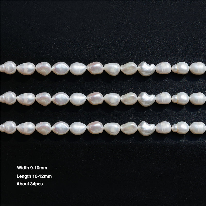 Natural Cultured Freshwater Pearl Beads 9-10x10-12mm Hole 0.8mm about 34pcs 39cm strand