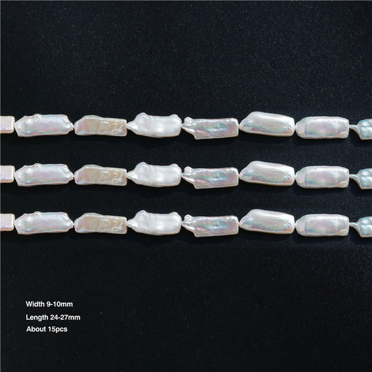 Natural Cultured Freshwater Pearl Beads 9-10x24-27mm Hole 0.8mm about 15pcs 39cm strand