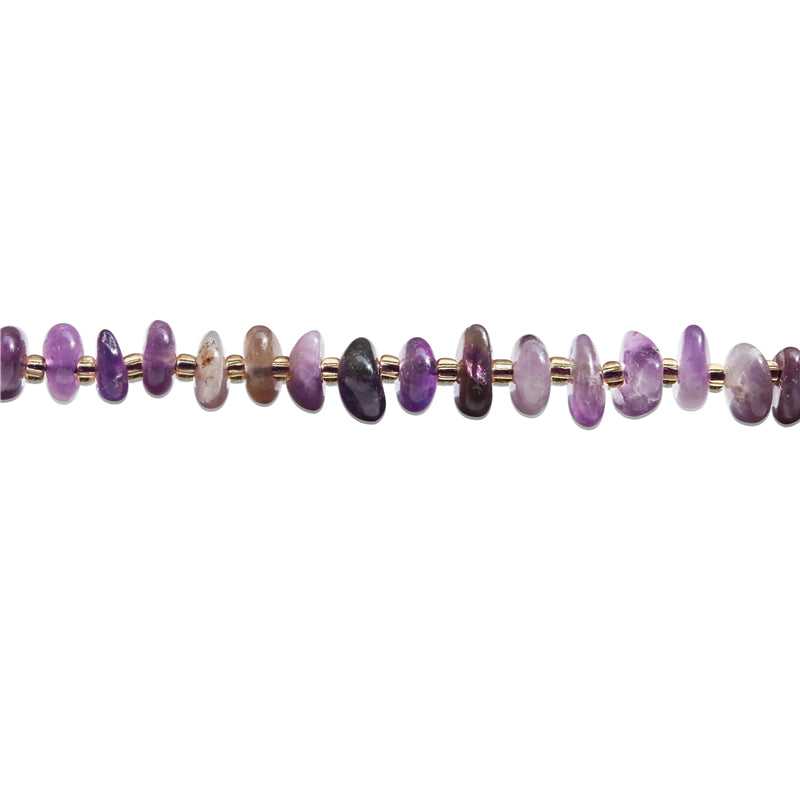 Natural Amethyst Baroque Beads 3-4x8-10mm Hole 1mm about 72pcs 39cm strand