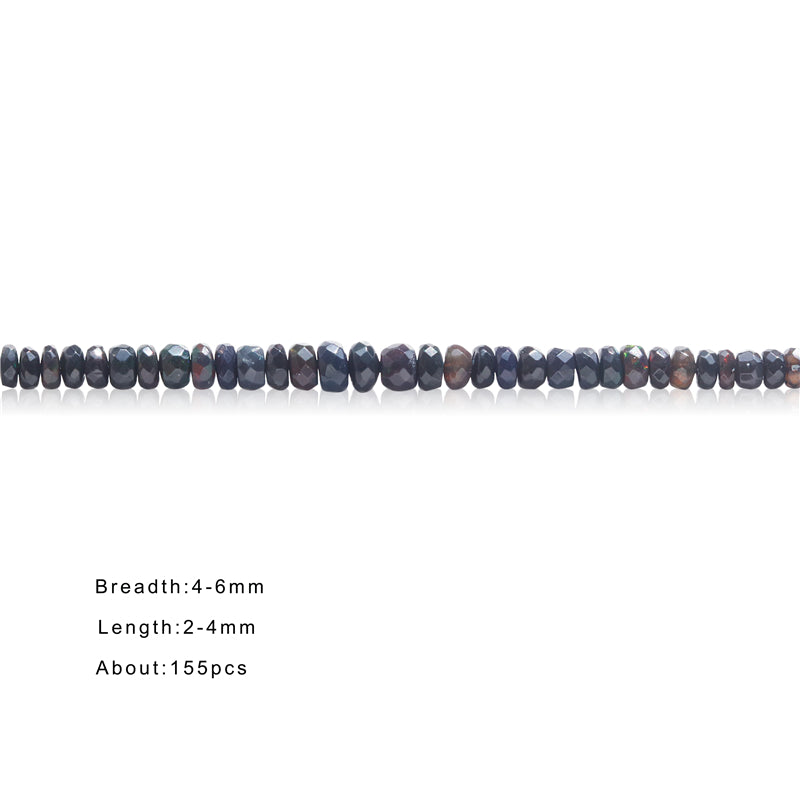 Natural 7A Black Opal Beads Abacus Faceted 2-4x4-6mm Hole 0.6mm about 155pcs 39cm strand