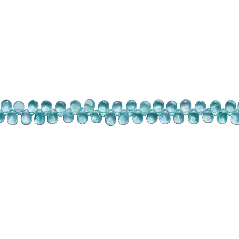 Natural 7A Apatite Beads Flat Drop 4x6-7mm Hole 0.4mm about 72pcs 20cm strand