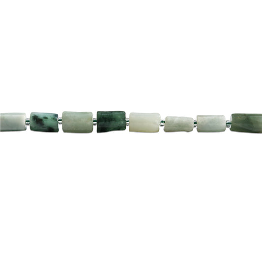 Natürliche Jade-Barockperlen, 7–9 x 10–12 mm, Loch 1 mm, ca. 26–28 Stück, 39 cm Strang