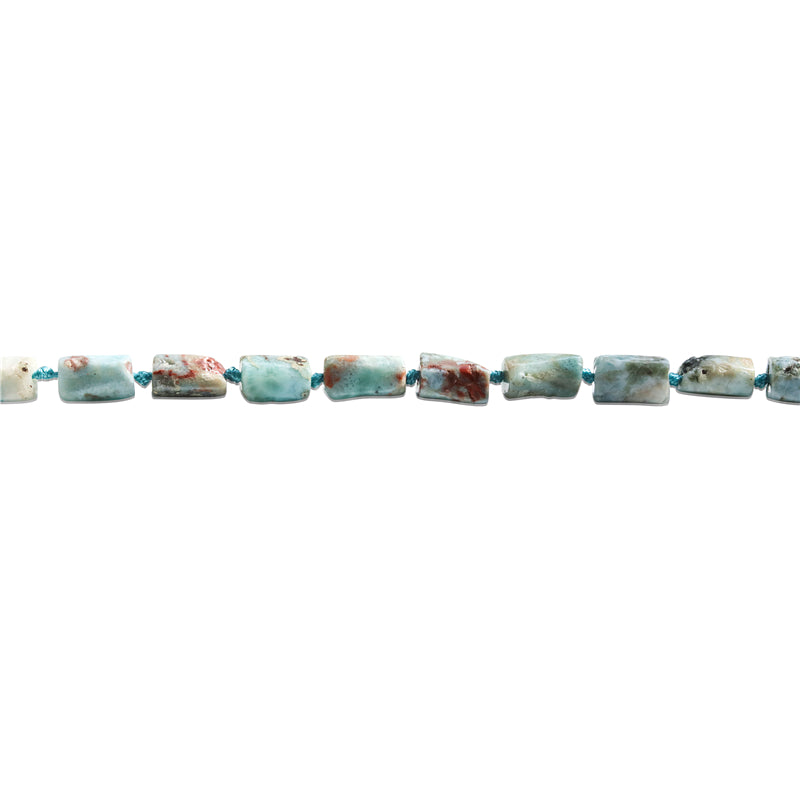 Perles baroques Larimar naturelles 7-9x10-12mm trou 1mm environ 26-28pcs 39cm sur fil