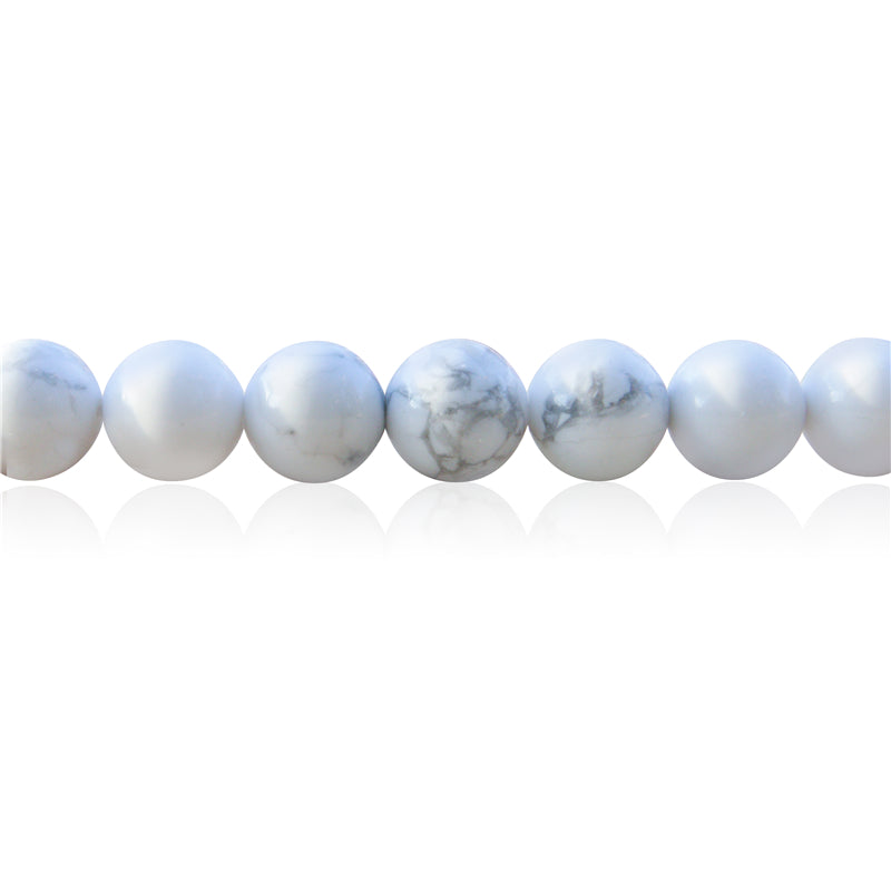 Perles Howlite naturelles rondes sur fil 10mm trou 1.2mm environ 40pcs 39cm