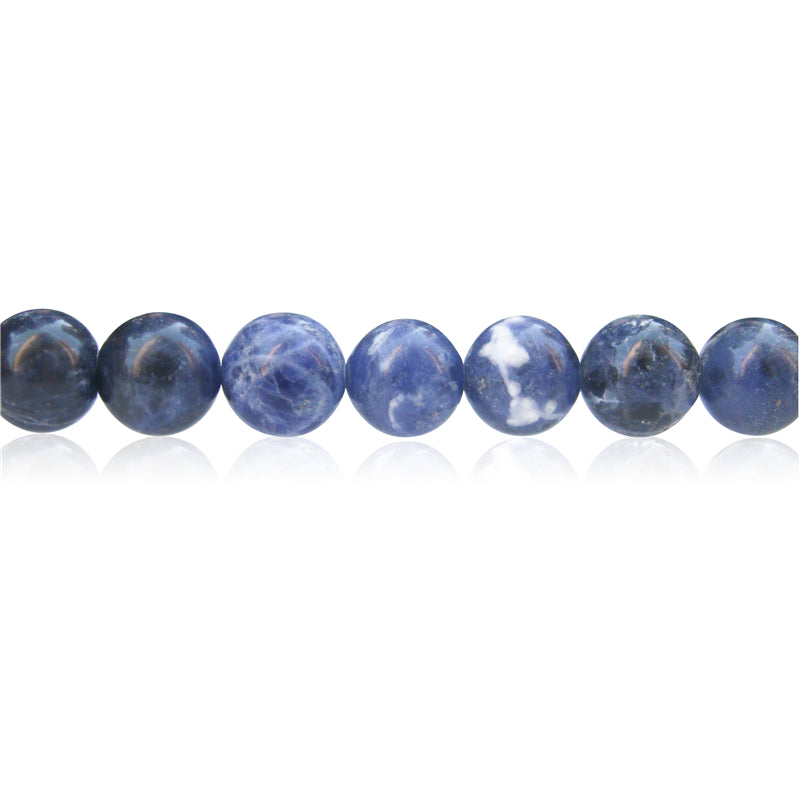 Perles sodalite naturelles rondes 6mm trou 0.8mm environ 65pcs sur fil 39cm