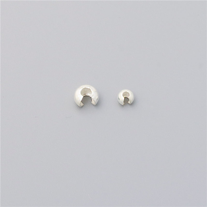 Perles enveloppantes en argent sterling 925 de 3 mm, 100 pièces