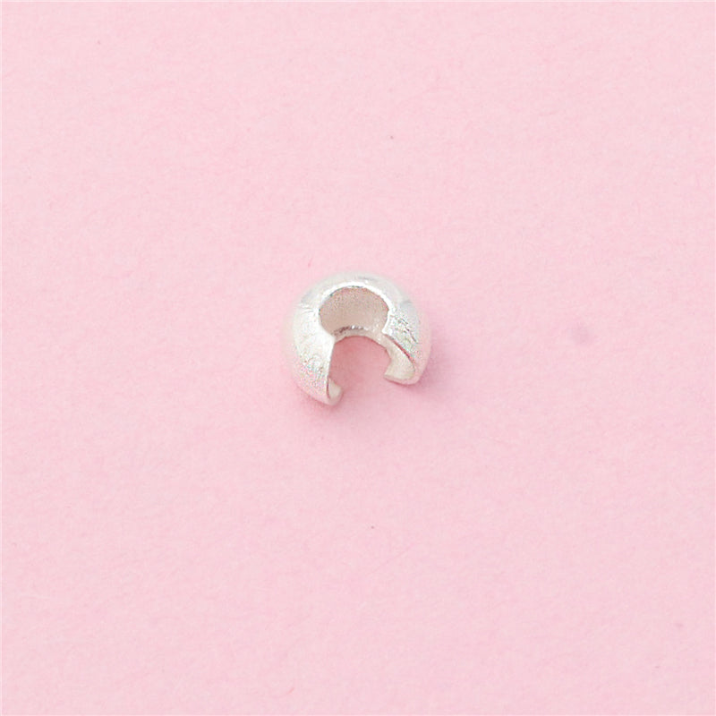 925 Sterling Silver Wrap Beads Caps 4mm 100pcs