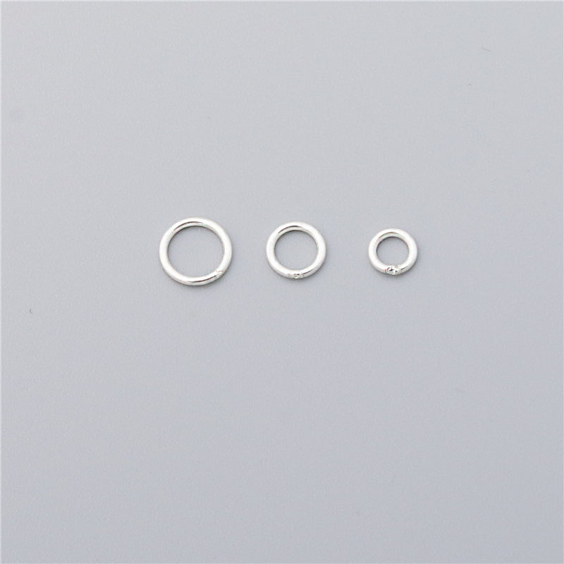 925 Sterling Silber Runde geschlossene Ringe Zubehör 6 mm 100 Stück