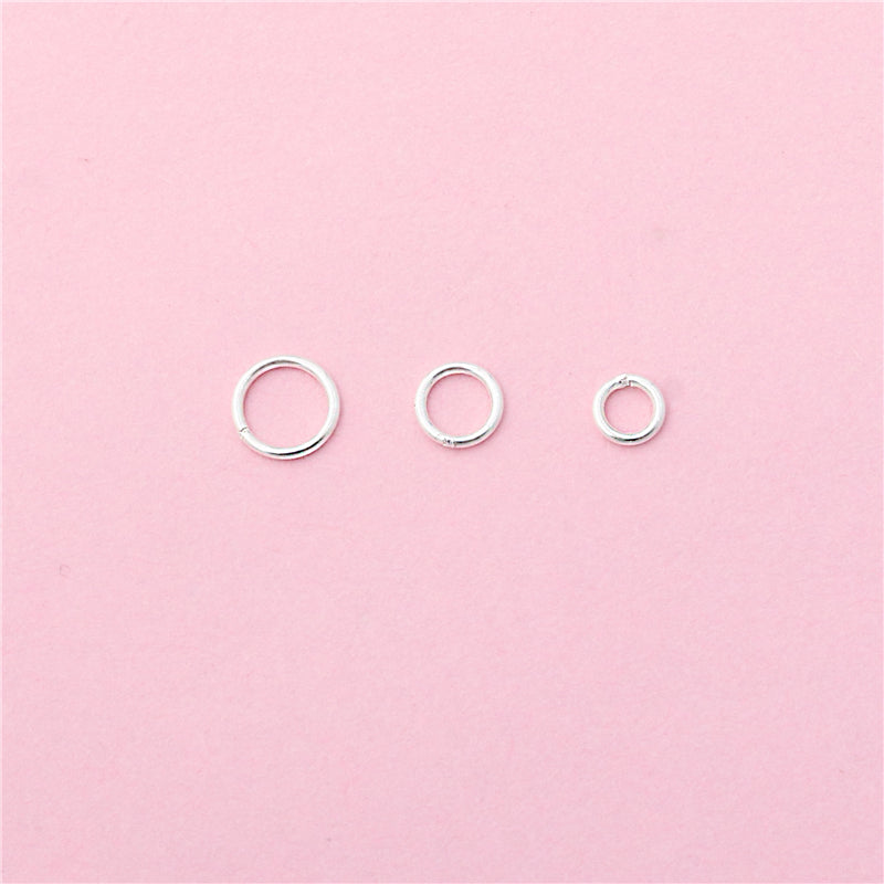 Anneaux fermés ronds en argent sterling 925 Accessoires 4 mm 100 pièces