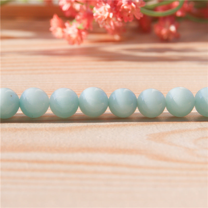 Perles Amazonite naturelle ronde 6mm trou 0.8mm environ 65pcs 39cm sur fil