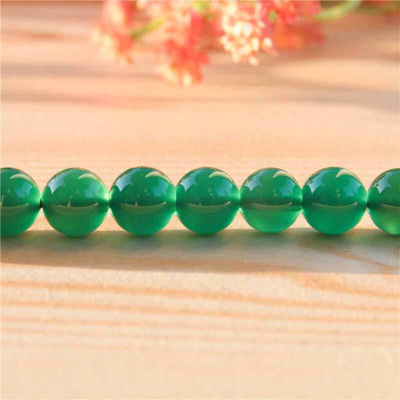 Perline di agata verde naturale rotonde da 6 mm, foro da 0,8 mm, circa 65 pezzi di filo da 39 cm