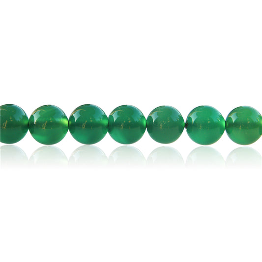 Perline di agata verde naturale rotonde da 6 mm, foro da 0,8 mm, circa 65 pezzi di filo da 39 cm