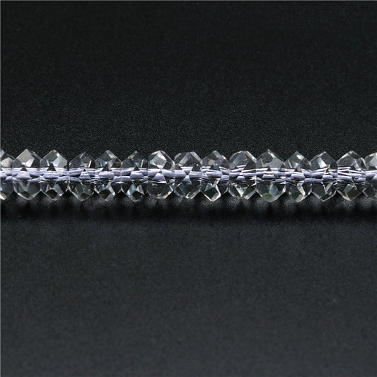 Natürliche Bergquarzperlen, Abakus, facettiert, 4 x 8 mm, Loch 1 mm, ca. 115 Stück, 39 cm Strang