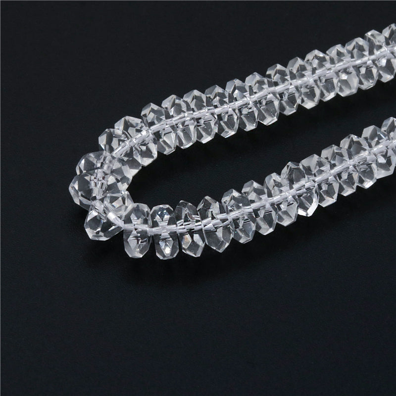 Natural Rock Quartz Beads Abacus Faceted 4x8mm Hole 1mm about 115pcs 39cm strand