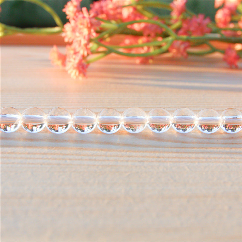 Natural Rock Crystal Beads Round 6mm Hole 0.8mm about 65pcs 39cm strand